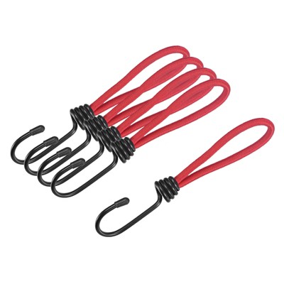 Unique Bargains Outdoor Camping Tent Canopy Elastic Cords with Hook 6" 5 Pcs