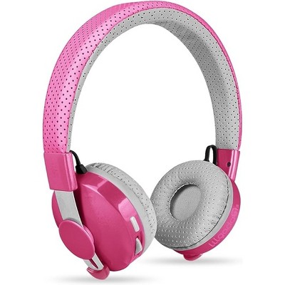 LiLGadgets Wireless Kids Headphones with Built-in Microphone, On-Ear Bluetooth Headset for School, SharePort Technology, Pink