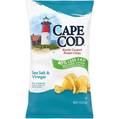 Cape Cod Potato Chips Less Fat Sea Salt & Vinegar Kettle Chips - 7.5oz