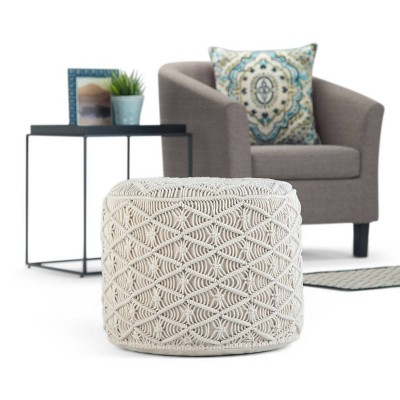 Emile Round Macrame Pouf - WyndenHall