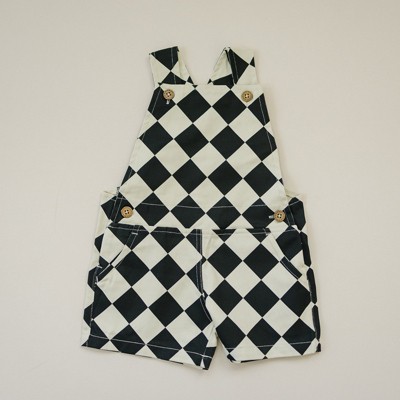 Kids Checkered Overall Shorts - Olive + Scout x Joulie Sousa