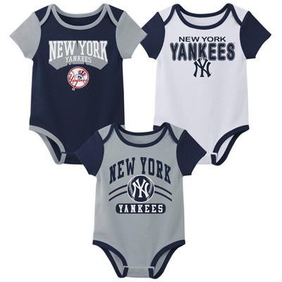 MLB New York Yankees Infant Boys' 3pk White Bodysuit