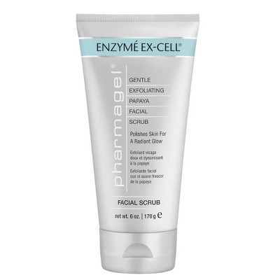 Pharmagel Enzyme Ex- Cell Gentle Exfoliating Papaya facial Scrum | Gentle Papaya Face Exfoliator Scrub for All Skin Types - (6 oz)