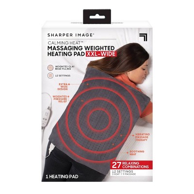 Sharper Image Calming Heat Massaging Weighted Electric Heating Pad - XXL Wide