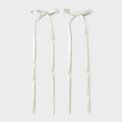 Double Bow Salon Hair Clip Set 2pc - Wild Fable™ Cream
