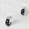 Wire Rolling Laundry Hamper - Brightroom™: White Iron Clothes Hamper with Locking Wheels, Open-Top, No Assembly Required - 4 of 4