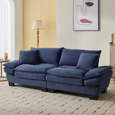 SKRAN Loveseat Sofa with Pillows Upholstered,Corduroy Sleeper Couch Deep Seat for Bedroom,Living Room,Apartment,Office,Dorm