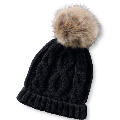 Lands' End Kids Faux Fur Pom Hat