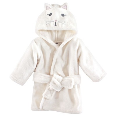 Hudson Baby Infant Girl Plush Animal Bathrobe, Kitty, 0-9 Months