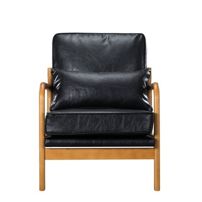 Accent Chair,Mid-century and Simple Style Chair,Non-slip Leg Pads Chair,Perfect for Living Room,Bedroom,Office,Black