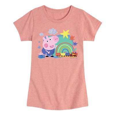 Girls' - Peppa Pig - George Toy Train Fitted Short Sleeve Graphic T-Shirt