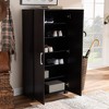 Marine Wenge Finished 2 Door Wood Entryway Shoe Storage Cabinet Brown - Baxton Studio: Organizer for 12 Pairs, Air Circulation Design - 3 of 4