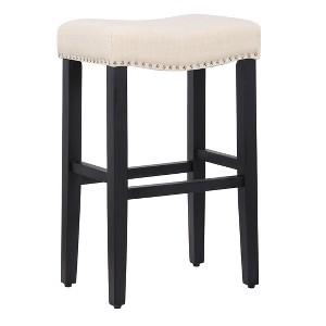 WestinTrends 29" Upholstered Saddle Seat Barstool and Counter Stool - 1 of 4