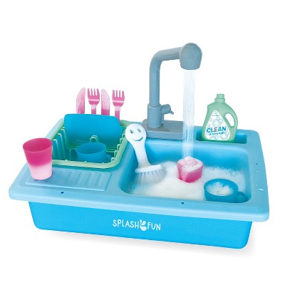 SPLASHFUN Wash-up Kitchen Sink Playset W/ Running Water