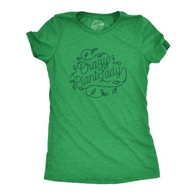Womens Crazy Plant Lady T Shirt Funny Gardening Tee Gift for Gardner - Crazy Dog Women's T Shirt