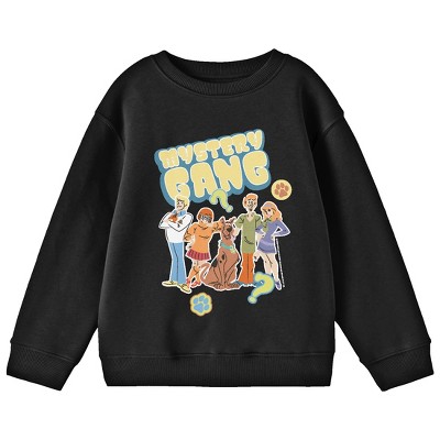 Scooby Doo Mystery Gang Youth Black Crew Neck Sweatshirt