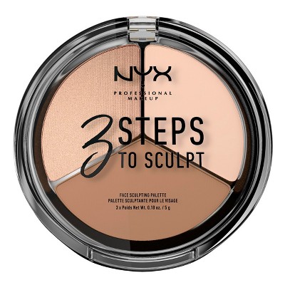 NYX Professional Makeup 3 Steps to Sculpt Face Sculpting Pressed Powder Palette - 0.54oz