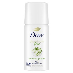 Dove Beauty Aluminum Free Mini Deodorant Spray - Cucumber & Green Tea - Travel Size - 1.1oz - 1 of 4