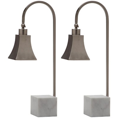 Charley Desk Lamp (Set of 2) - 26 Inch Height - LIT4278 - Nickel/White - Safavieh