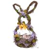 Northlight 14.5" Purple and Green Artificial Floral Bunny Shaped Basket - 4 of 4