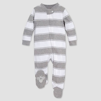Burt's Bees Baby® Rugby Striped Organic Cotton Sleep N' Play - Heather Gray
