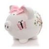 Child To Cherish 7.75 In Pink Dotted Owl Piggy Bank Money Saver Butterfly Decorative Banks - 2 of 4