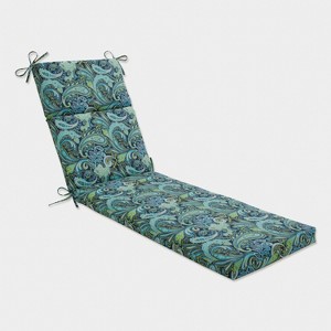 Outdoor One Piece Seat And Back Cushion - Blue/Green - Pillow Perfect - 1 of 4