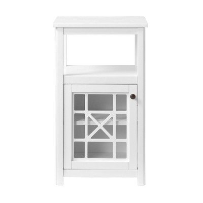 17"x29" Derby Deluxe Floor Storage Cabinet White - Alaterre Furniture: Hardwood Frame, 2-Shelf Bath Organizer