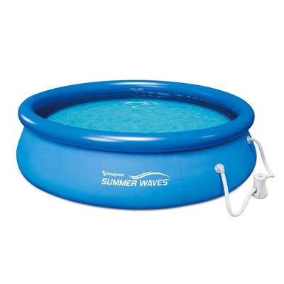 Funsicle QuickSet Inflatable Ring Top Outdoor Above Ground Pool w/Pump