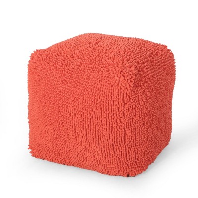 Moloney Modern Microfiber Chenille Cube Pouf - Christopher Knight Home