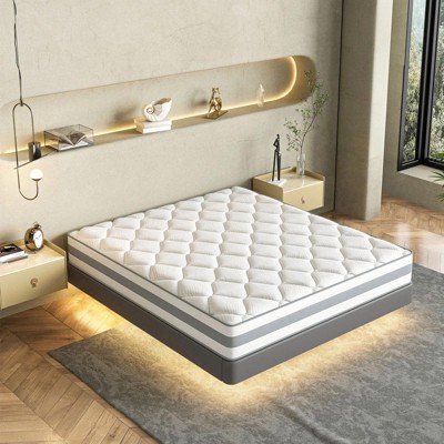 HOMAVO Mattress, 12 Inch Hybrid Mattress in a Box, Memory Foam and Individually Wrapped Coils, Medium Firm Feel