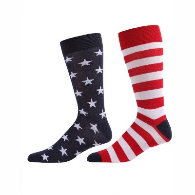 Memoi Stars and Stripes Patriotic Crew Socks