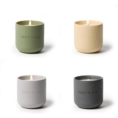 Craft & Kin Scented Candles Discovery Set 4 Pack of 3oz Candles 20-Hour Burn Time