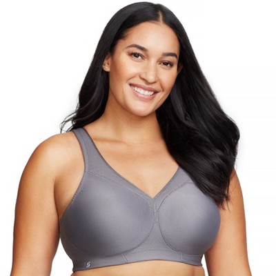 Glamorise Womens MagicLift Seamless Sports Wirefree Bra 1006 Charcoal Gray