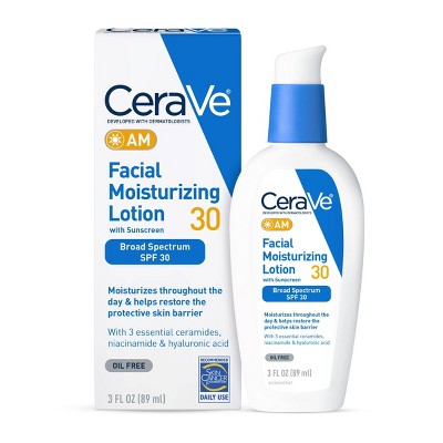 CeraVe Face Moisturizer with Sunscreen, AM Facial Moisturizing Lotion for Normal to Dry Skin - SPF 30