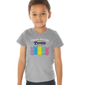 Easter These Are My Peeps Kids T Shirt for Toddlers, Athletic Heather - 1 of 4