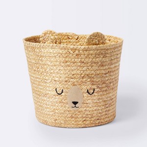Braided Water Hyacinth Tapered Floor Basket Sleepy Bear - Cloud Island™ - 1 of 3