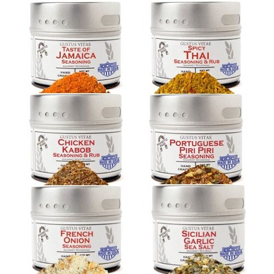 Global Chicken Air Fryer Seasoning Set - Artisanal Spice Blends Six Pack | Gustus Vitae
