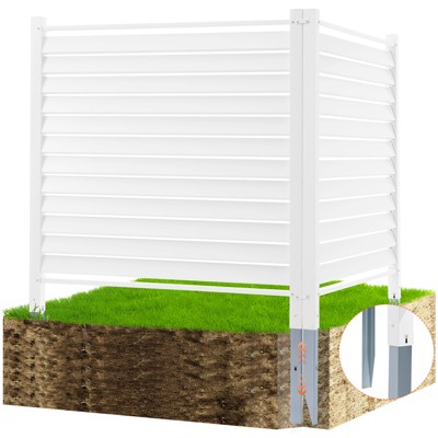 VEVOR 48" W x 48" H Vinyl Privacy Fence Panels, Air Conditioner Fence, Outdoor Privacy Screens for Trash Can, Pool Equipment Enclosure