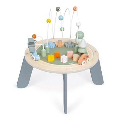 Janod® Sweet Cocoon Wooden Activity Play Table -  Activity Center for Toddlers 1-3 Year Olds