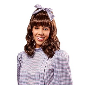 Rubies Women's American Girl Doll Samantha Parkington Brown Costume Wig with Bangs - 1 of 4