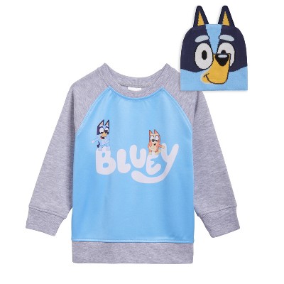 Bluey Fleece Sweatshirt and Cotton Gauze Hat Toddler to Little Kid