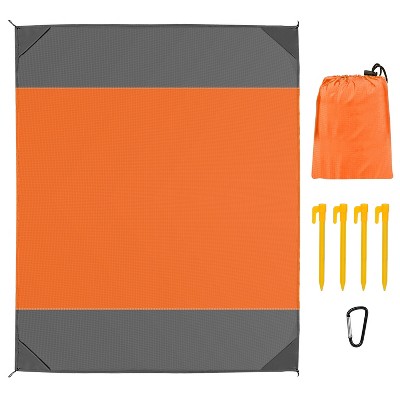 iMountek"Sand-Proof Picnic Blanket, Water-Resistant, Foldable with 4 Anchors & Carry Bag for 4-6 People"Orange