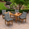 ARDEN Plush Modern Tufted Polyfill Dining Chair Cushion, Set of 2, 21 x 40, Water repellent, Fade Resistant 21 x 40, Black Cabana Stripe - 3 of 4