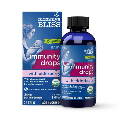 Mommy's Bliss Organic Baby Elderberry Drops + Immunity Support - 3 fl oz (36 servings)