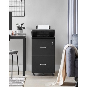 2-Drawer File Cabinet, Locking Wood Filing Cabinet for Home Office, Small Rolling File Cabinet - 1 of 4