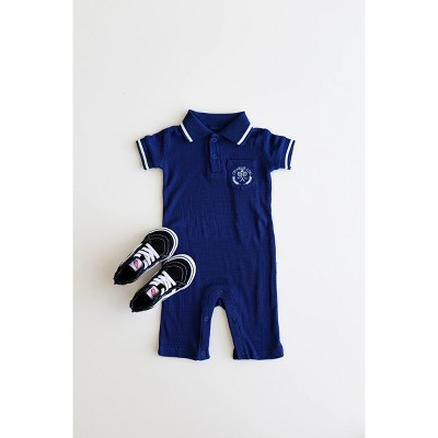 Waffle Polo Romper | Charlie Lou Baby