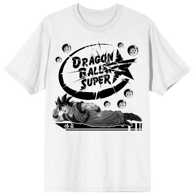 Dragon Ball Super Goku Logo Men's White Crew Neck Short Sleeve T-shirt