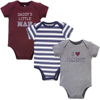 Hudson Baby Infant Boy Cotton Bodysuits, Boy Daddy 3-Pack