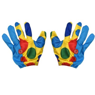 Dress Up America Polka Dot Clown Costume Gloves for Kids and Adults - One Size Fits Most